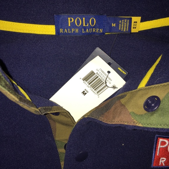 LG Polo Ralph Lauren Camo RLPC 67 Pullover Navy Green Fleece Men's Size LG - Picture 5 of 16